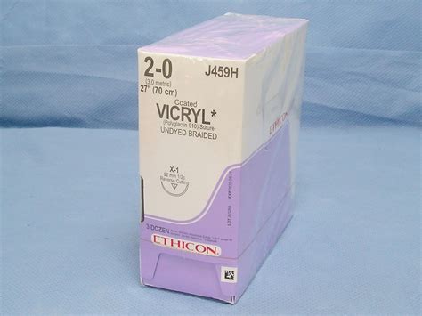 Ethicon J459h Vicryl Suture 2 0 27 X 1 Reverse Cutting Needle Da