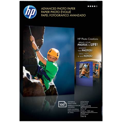 Hp Advanced Glossy Photo Paper 4 X 6 Q6638a Tech America