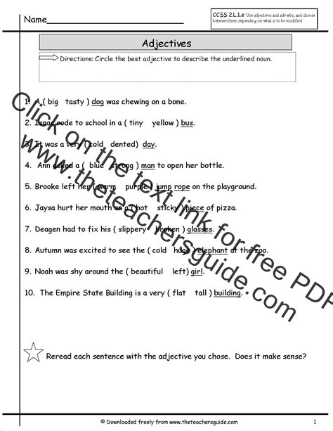 2nd Grade Identifying Adjectives Worksheet Identifying Adjectives In