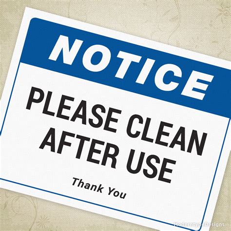 Please Clean After Use Printable Sign