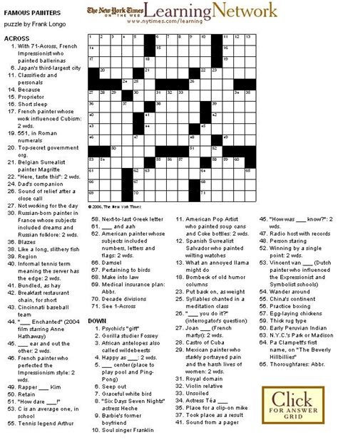 Printable is really a electronic document made up of image design (often also messages) that may be. The Learning Network | Free printable crossword puzzles ...