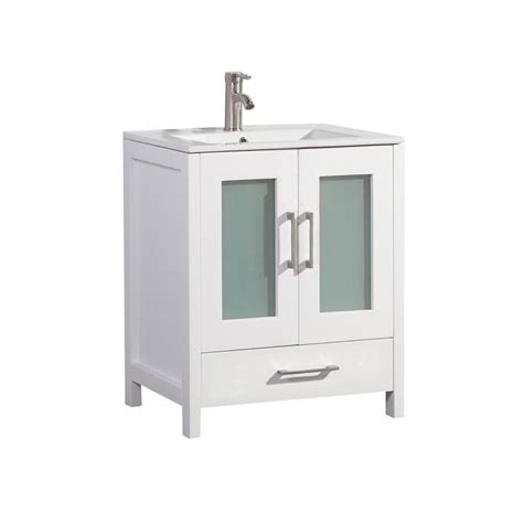 Mtd Vanities 24 In White Single Sink Bathroom Vanity With White Ceramic