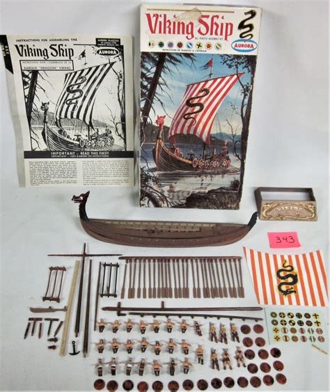 Rare 1964 Aurora Viking Ship Plastic Model Kit