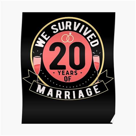 We Survived 20 Years Of Marriage 20th Wedding Anniversary T