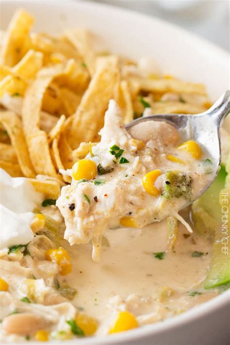 Creamy Crockpot White Chicken Chili The Chunky Chef