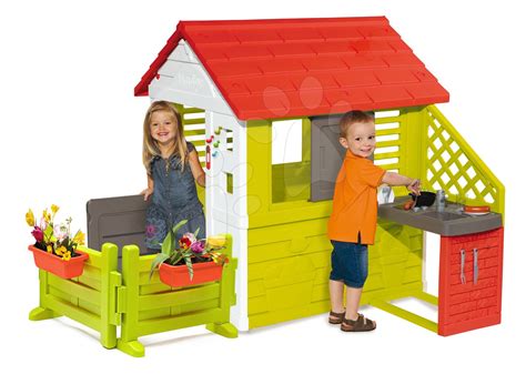 Pretty Nature Smoby Playhouse With Kitchenette Garden And E