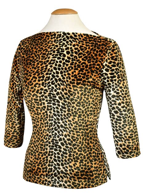 Slash Neck Top Leopard Velvet From Vivien Of Holloway