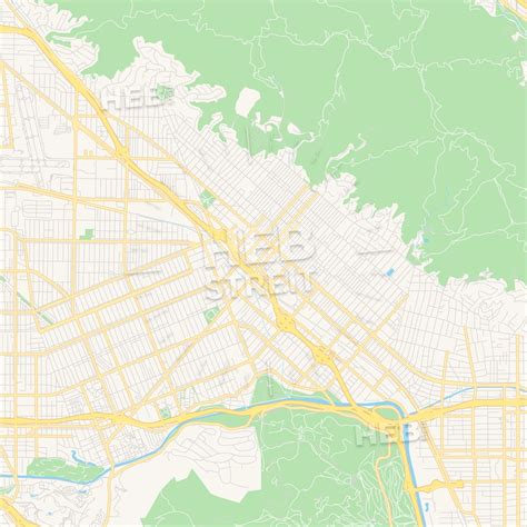 Empty Vector Map Of Burbank California Usa Hebstreits Sketches Map Vector Map Burbank