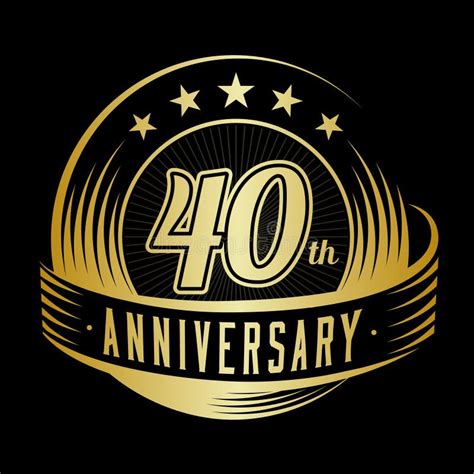 40 Years Anniversary Design Template 40th Anniversary Celebrating Logo