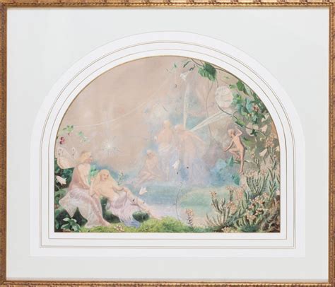 John Simmons A British 19th Century Watercolour Of Fairies In Pastel