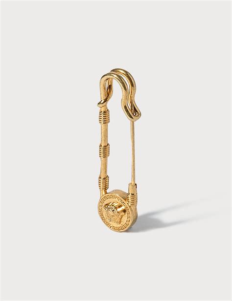 Versace Safety Pin Brooch In Gold Metallic Lyst
