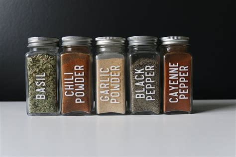 Spice Jar Labels 15 50 Block Lettering Custom Etsy