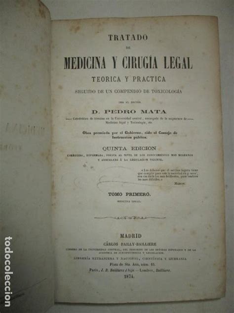 Tratado De Medicina Y Cirugía Legal Teorica Y P Comprar Libros