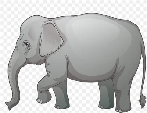 Big And Small Cartoon Elephants Vector Clip Art Illus