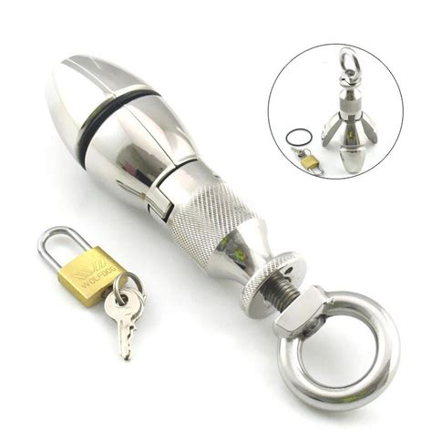 Fashion Design Stainless Steel Anal Lock Anal Dilator Openable Anal Plugs Heavy Anus Beads
