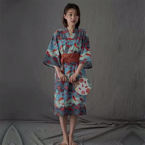 Carp Ocean Wave Pattern Obi Belt Women Yukata Yukata Kimono Fashion