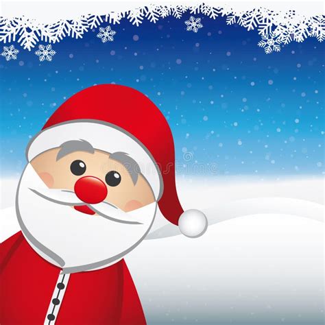 Santa Claus Winter Snow Landscape Stock Illustration Illustration Of