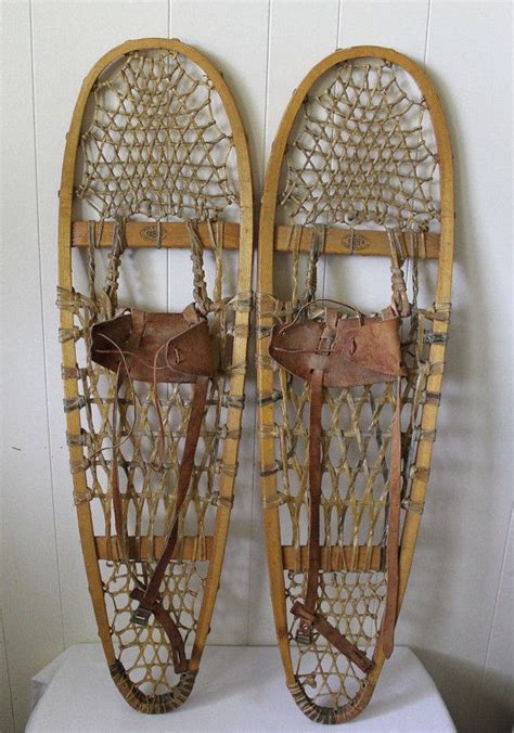 Vintage Snowshoes Faber Quebec Canada Wood And Etsy Snow Shoes