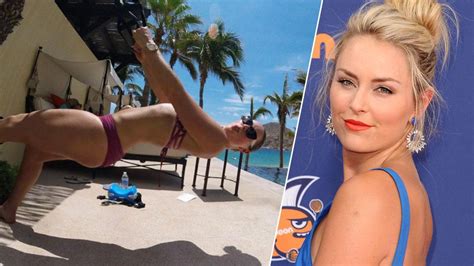 Take That Tiger Lindsey Vonn Works Out In Sexy Bikini Her Latest Jabs To Golfer Ex