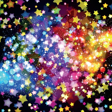 Colorful Stars And Glitter Vector Backgorunds Set 05 Vector