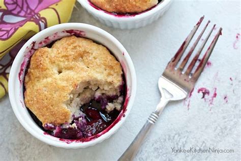 Blueberry Peach Cobbler Cups Yankee Kitchen Ninja