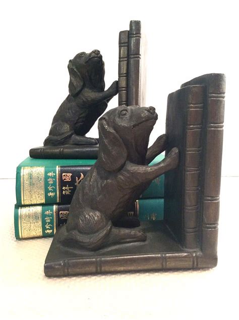 Vintage Dog Bookends Puppy Dog Bookends Office Or Library Etsy Dog