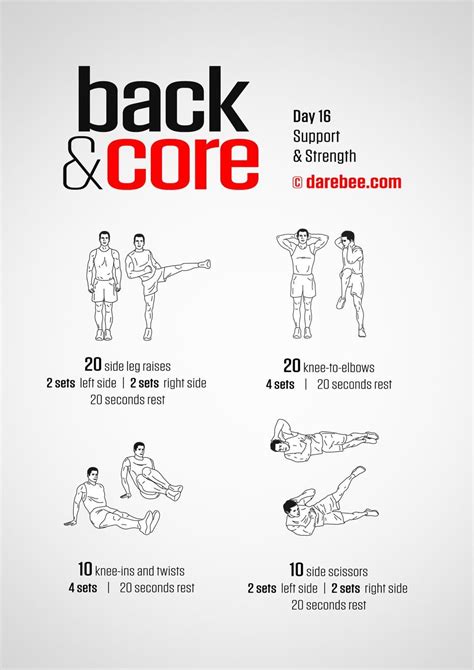 Darebee Back Workout ~ Workout Printable Planner