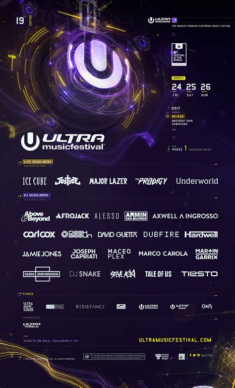 Ultra Music Festival 2017 Announces Phase One Lineup Resistance Quito