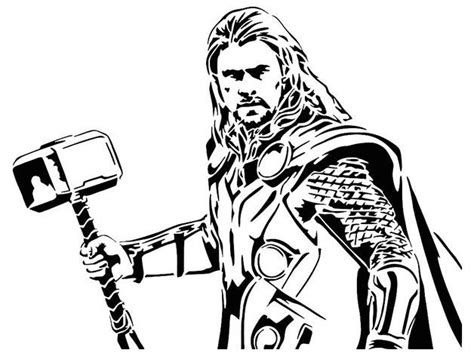 Thor Stencil 3 Thor Marvel Art Drawings Stencils