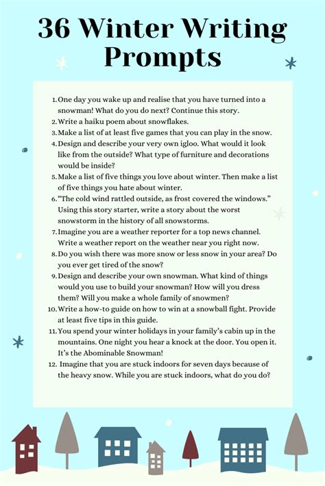 36 Winter Writing Prompts For Kids Imagine Forest