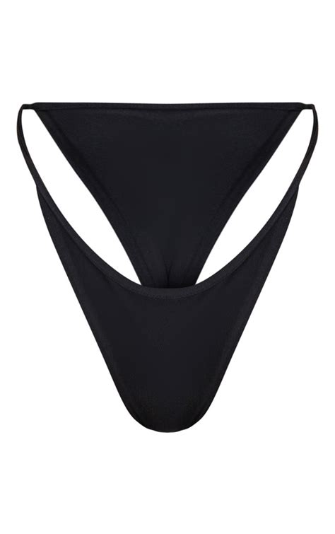 Shape Black Strappy Thong Bikini Bottom Prettylittlething