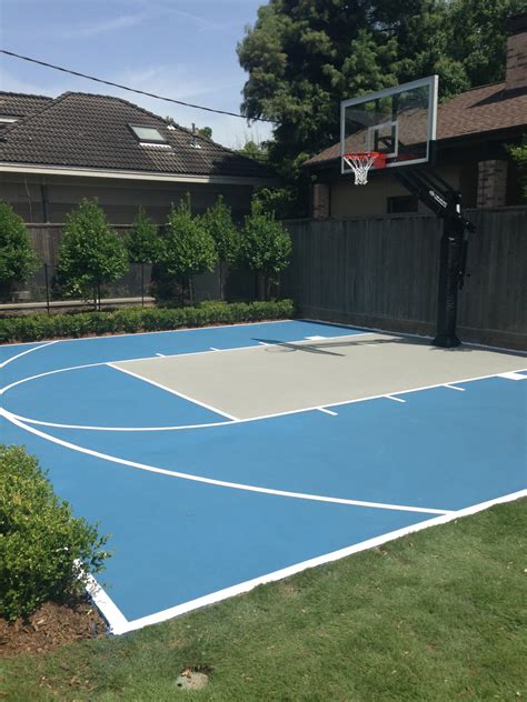 Painting An Outdoor Concrete Basketball Court Decor And Design Ideas In