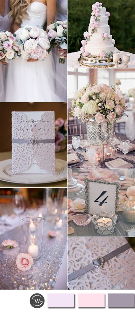 beautiful pink  grey wedding color combos  invitations