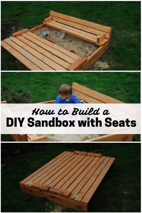 How To Build A Diy Sandbox With Seats Diy Sandbox Kids Sandbox Sandbox