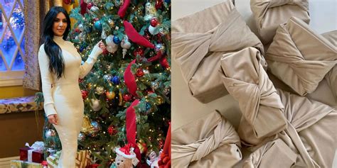 kim kardashian s christmas ts are wrapped in creamy velvet material