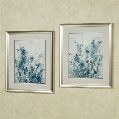 Two Piece Floral Printed Framed Wall Art Set C