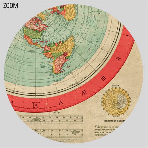 Printable Flat Earth Gleasons Vintage Map Alternative Science Poster