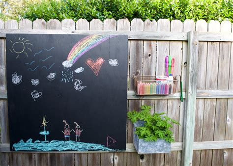 How To Make An Outdoor Chalkboard Activity Wall For Kids Diy