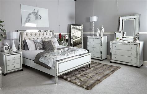 Madison White Glass 7 Drawer Mirrored Dressing Table Picture Perfect