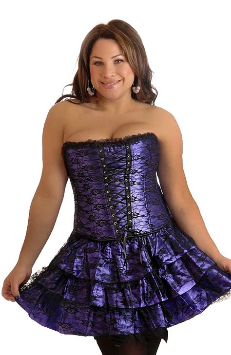 Plus Size Purple Lace Corset Dress Spicylegs Com