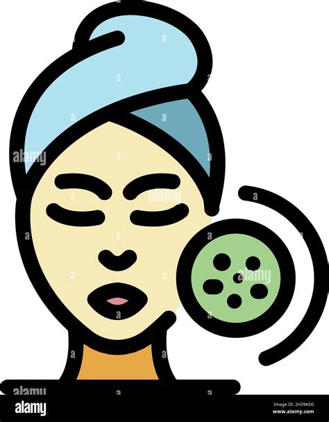 female face and acne icon outline female face and acne vector icon color flat isolated stock
