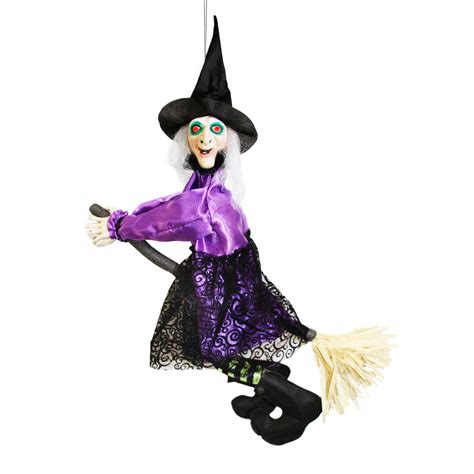 Halloween flying witch broom bat wall sticker kids room horror decoration ca. Halloween 28" Animated Hanging Flying Witch Prop Decoration, Kicking Legs Laughs | eBay
