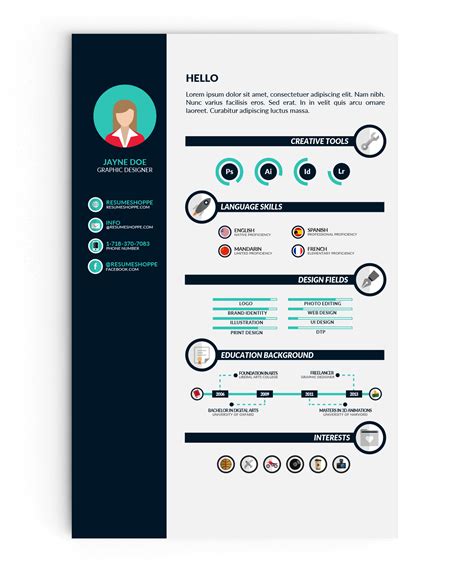 Free Resume For Designers Infographic Resume On Behance