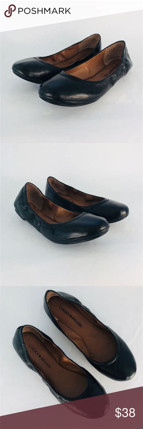Lucky Brand Emmie Leather Ballet Flats Sz 8m Leather Ballet Flats