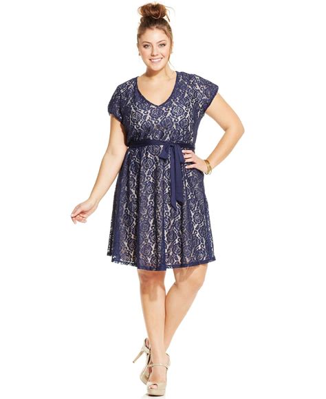 Love Squared Plus Size Short Sleeve Lace A Line Dress Dresses Plus Sizes Macy S Lace A