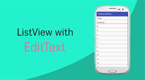 Listview With Edittext Androidramp