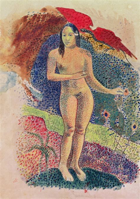 Femme Nue Tahitienne Paul Gauguin Estampe D Art