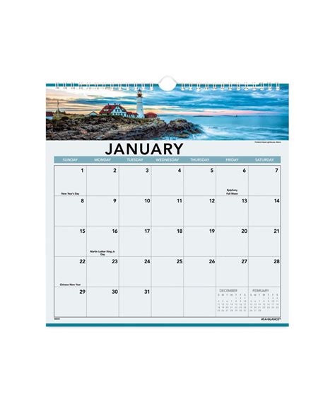 Landscape Monthly Wall Calendar Landscapes Photography 12 X 12 White