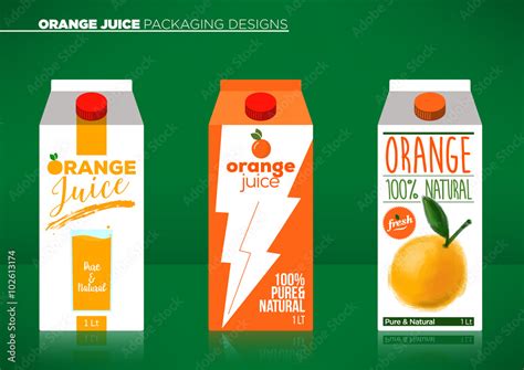 Trendy Vector Orange Juice Packaging Template Stock Vector Adobe Stock