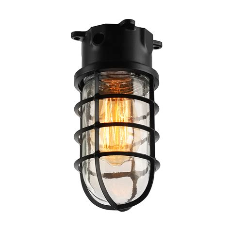 Tighten the screws with a screwdriver as needed to ensure the light fixture is secure and flush against the ceiling. Industrial Rustic Flush Mount Ceiling Fixture Glass Shade ...